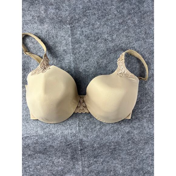 Lilyette Minimizer Bra 34DD Back Smoothing Tan‎ Nude Underwire Lace accents - Picture 1 of 5